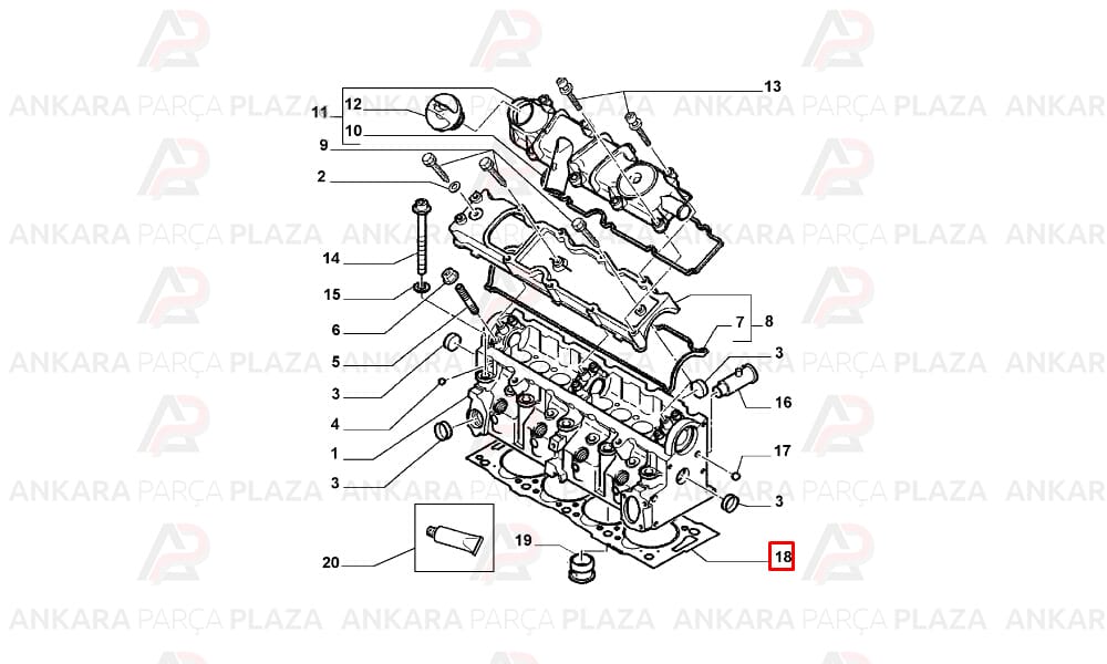 Scudo Silindir Kapak Contası 82,20Mm 2 + 2 Çentik 1,30Mm 2000 Sonrası Royal