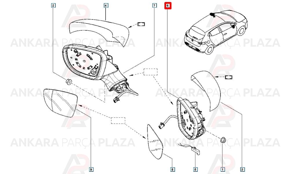 Clio 4 Yan Ayna Sağ İthal Orijinal 963011136R-1