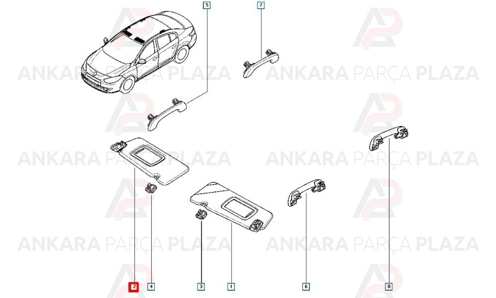 Güneşlik Sağ Aynali Fluence Megane 3