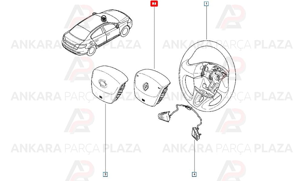Sürücü Hava Yastiği Airbag Fluence
