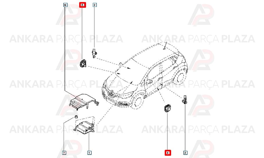 Hava Yastiği Kaptörü Airbag Sensörü Clio 4 Captur