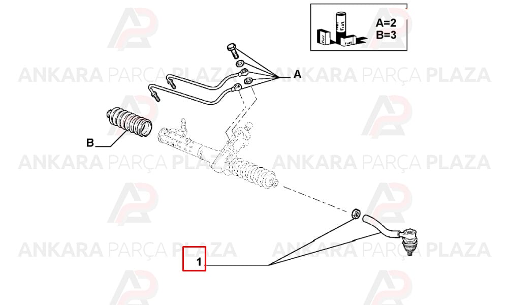 Direksiyon Rot Başı Sağ Fiat : Tempra - Tipo - Brava