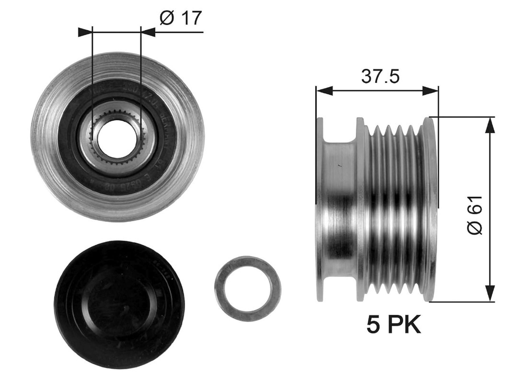 Clio 2, Kangoo, Logan 1 Alternatör Kasnağı Gates - product