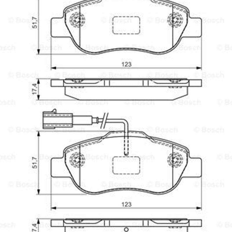 Balata Ön İkaz Kablolu Fiat 500 123X517X174 Mm