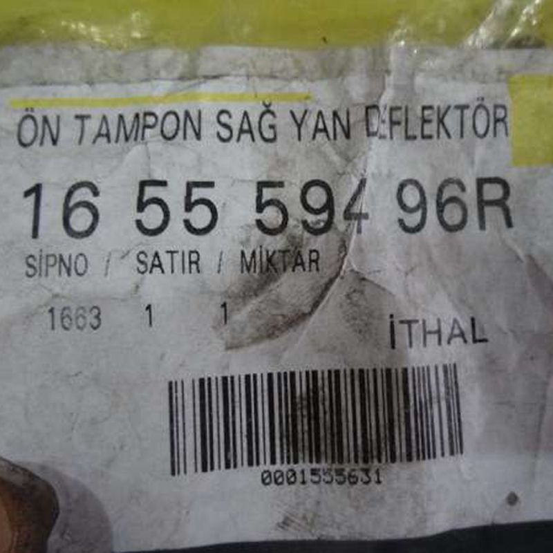 Latitude Tampon Hava Yönlendirici Plastiği Ön Sağ Orijinal 165559496R