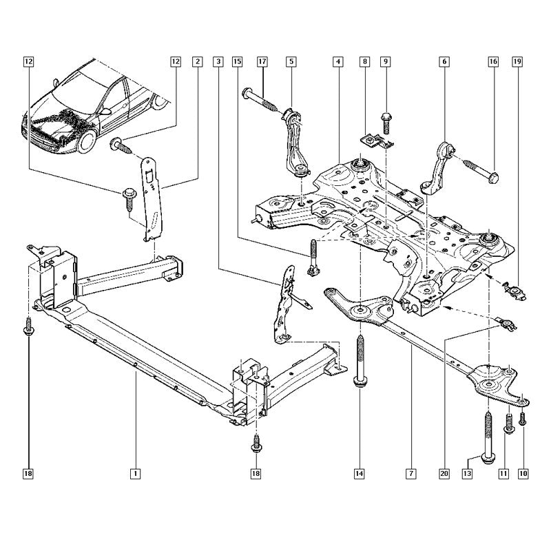 Motor Beşiği Ön K9K Laguna 3 544014319R
