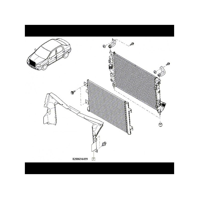 Radyatör Üst Davlumbazı Logan 1.4 8V K7J 6001547466
