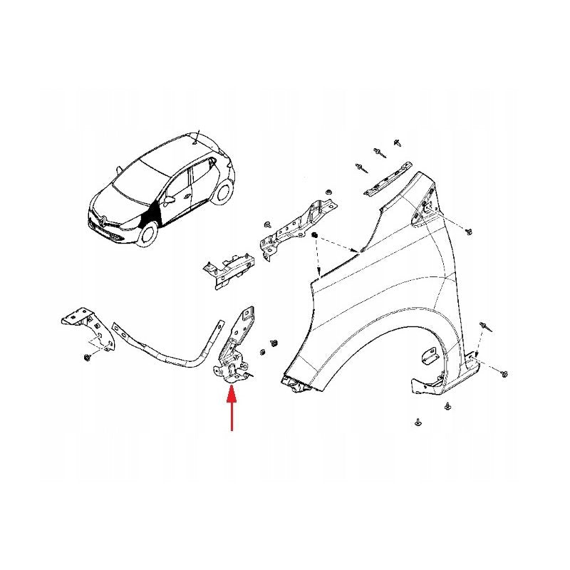 Clio 4 Sport Tampon Çamurluk Arası Montaj Sacı Ön Sol Orijinal 620428625R