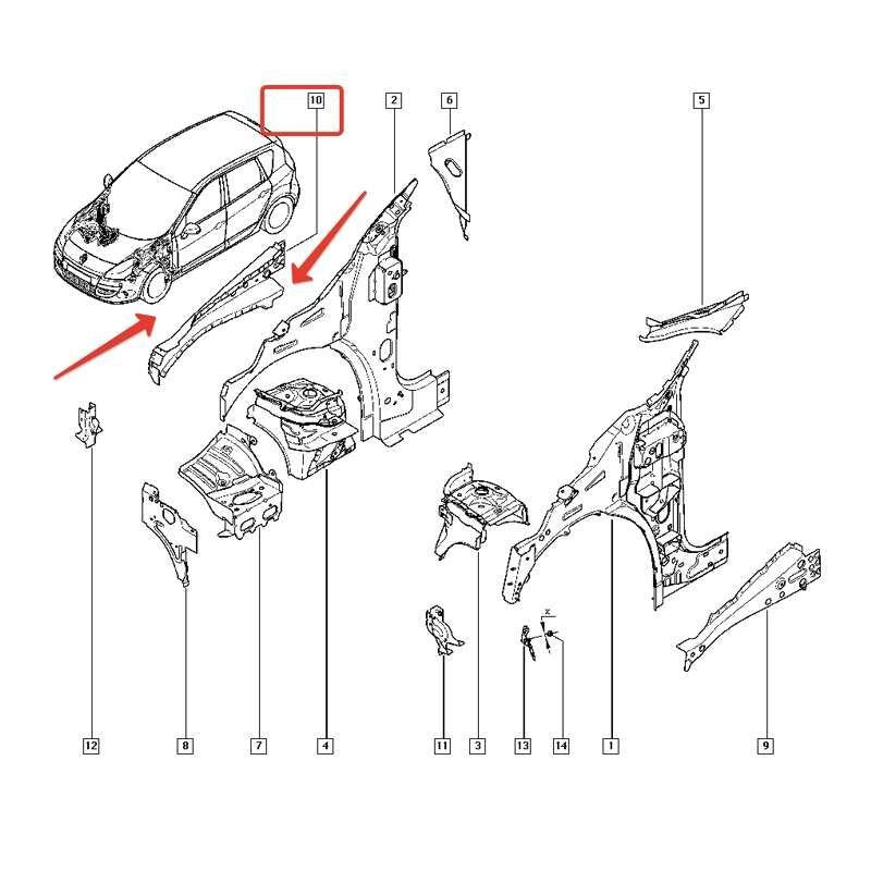 Megane Scenic 3 Ön Direk Sacı Takviyesi Sağ 641107790R