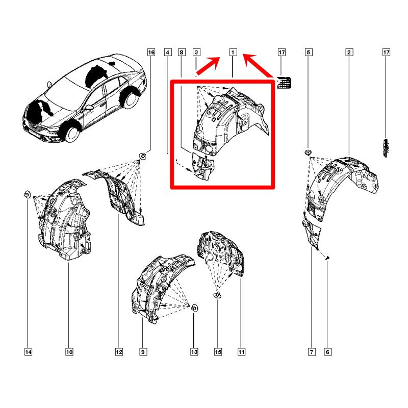 Megane 4 Arka Çamurluk Davlumbazı Sağ Orijinal 767489440R
