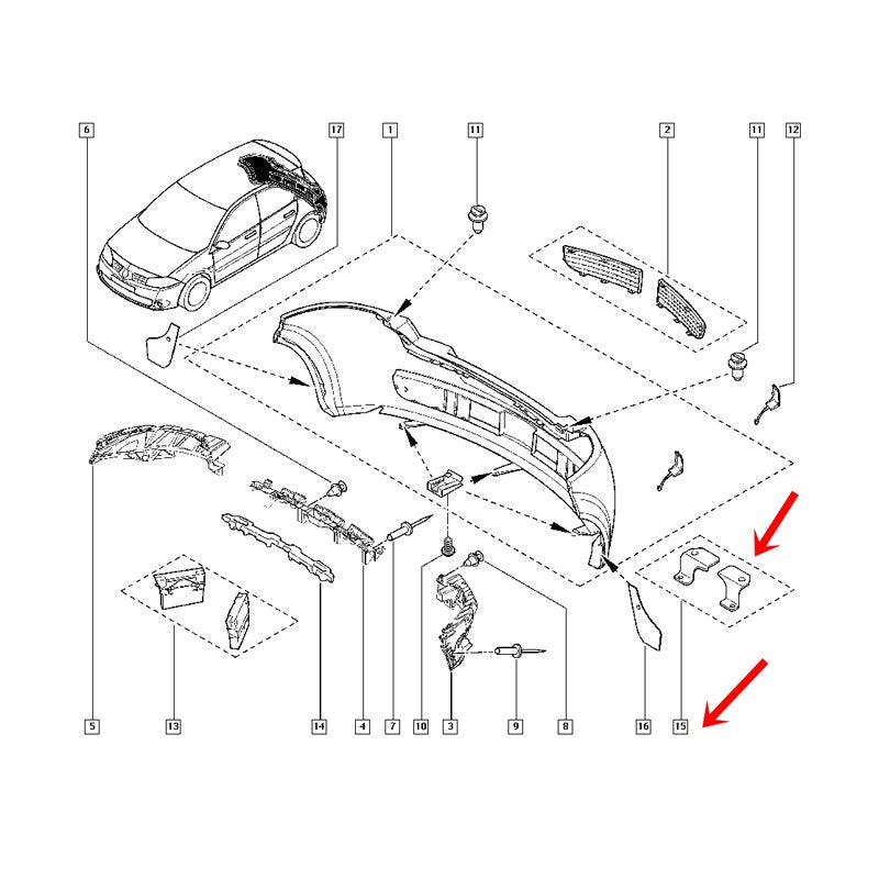 Megane 2 Tampon Bağlantı Ayağı Arka Orijinal 7701475393