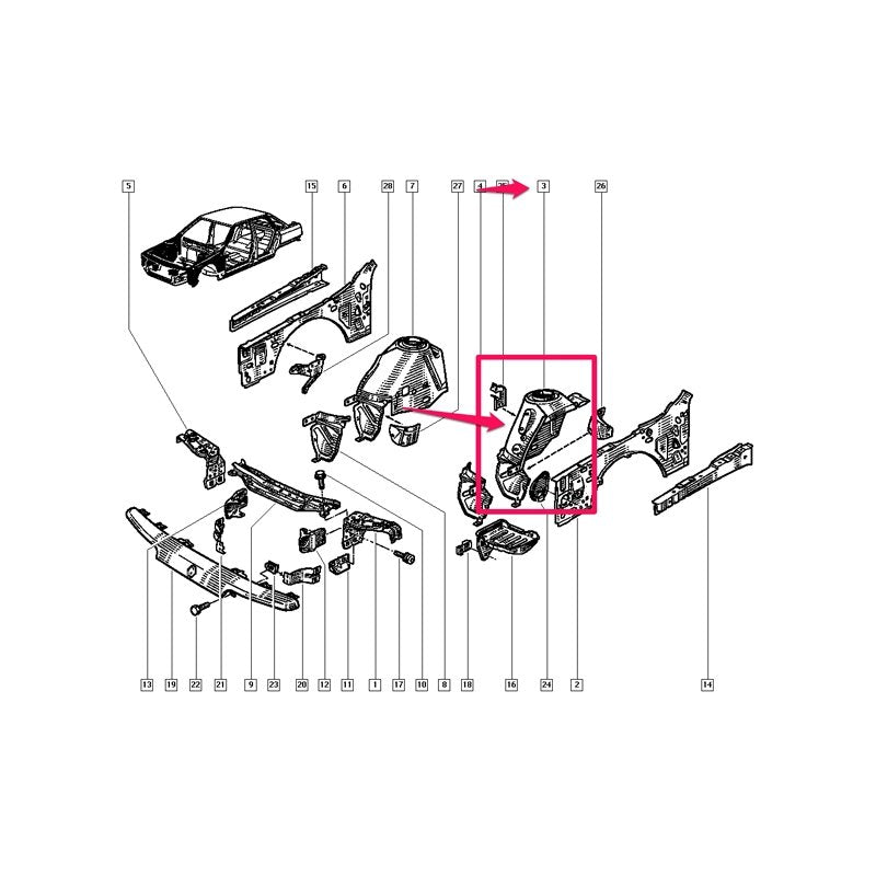 Renault 21 Sol Ön Çamurluk İç Sacı 7751638747