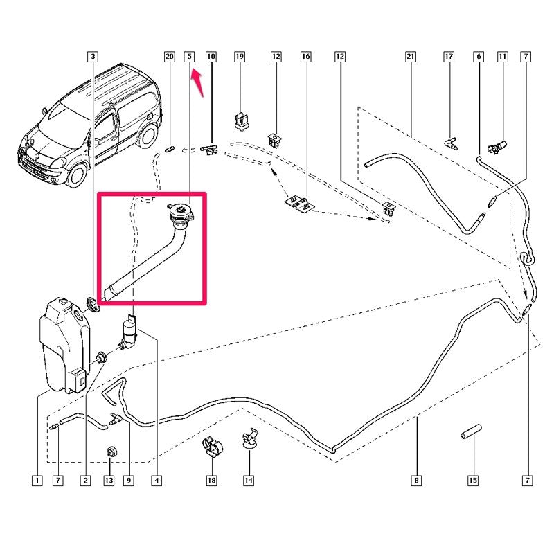 Cam Su Fıskiye Depo Doldurma Borusu Megane 2 8200409455