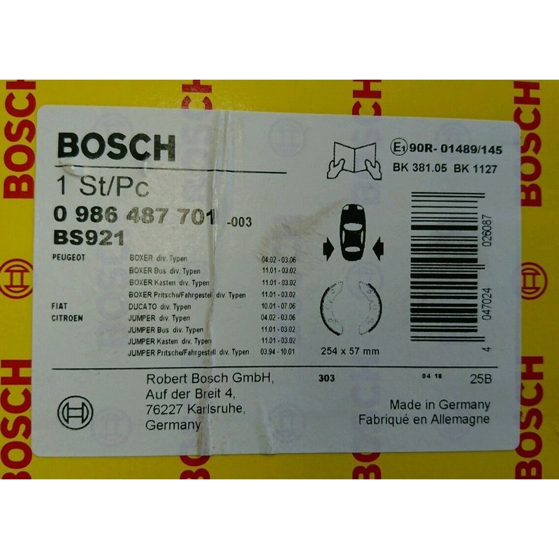 Fiat Ducato Arka Fren Balatası Bosch