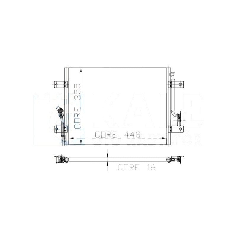 Klima Radyatörü Kondenser 1 Sıra Alüminyum Sistem 448X355X16 Fiat Palio 1.2