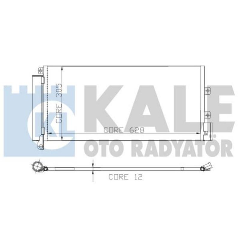 Klima Radyatörü Kondenser 1 Sıra Alüminyum Sistem 628X305X12 Fiat Linea 1.3 Jtd