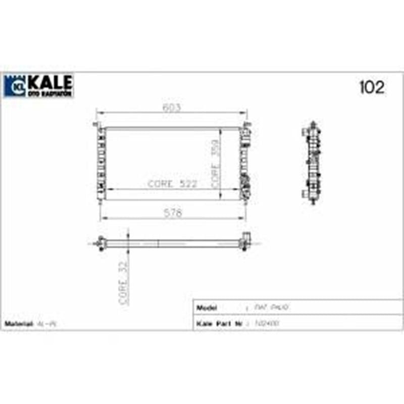 Su Radyatörü Fiat Egea 1.3 Multijet 620X16X388