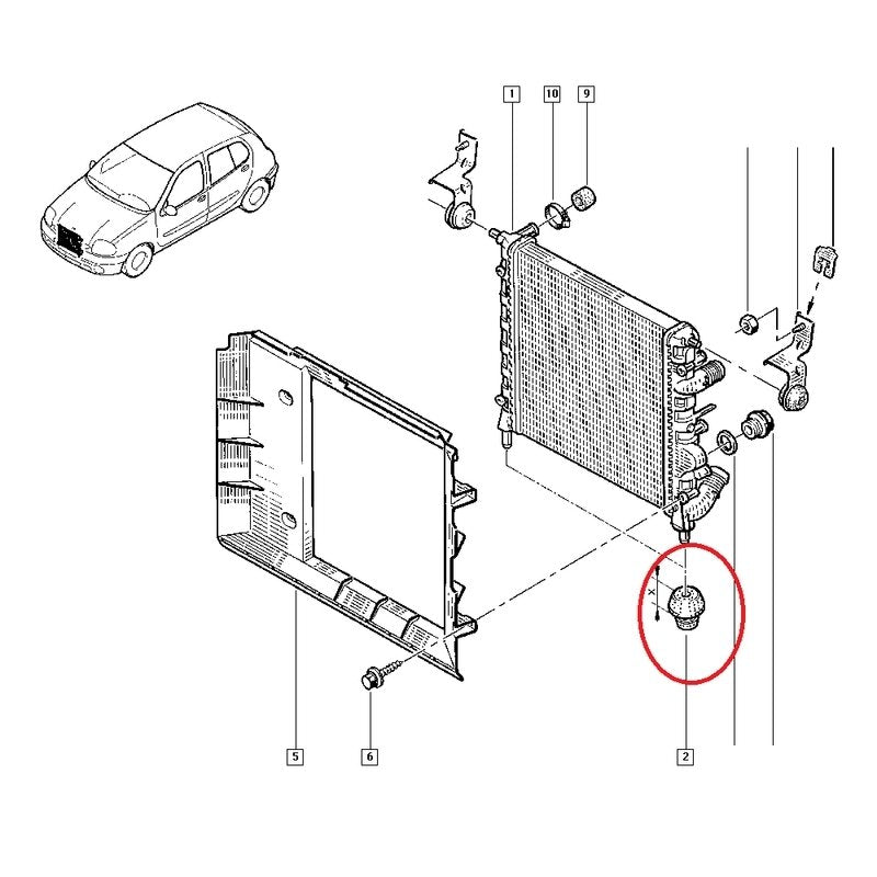 Radyatör Bağlantı Lastiği Takozu Clio Kangoo Megane Laguna Twingo