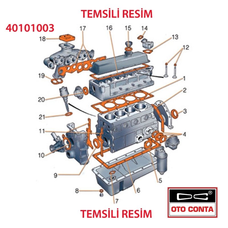 Renault 12 Toros 1.3 Albea Clio Motor Contası Takım Üst Oto Conta