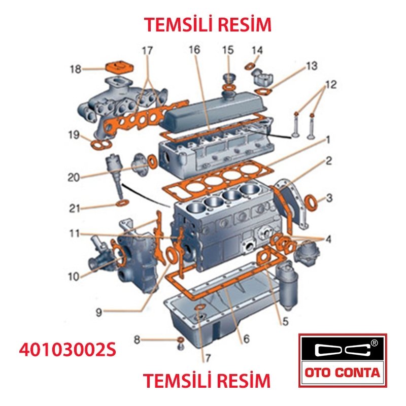 Motor Takım Conta Skt Keçeli Skc 1.40Mm Subap Lastikli Renault 9