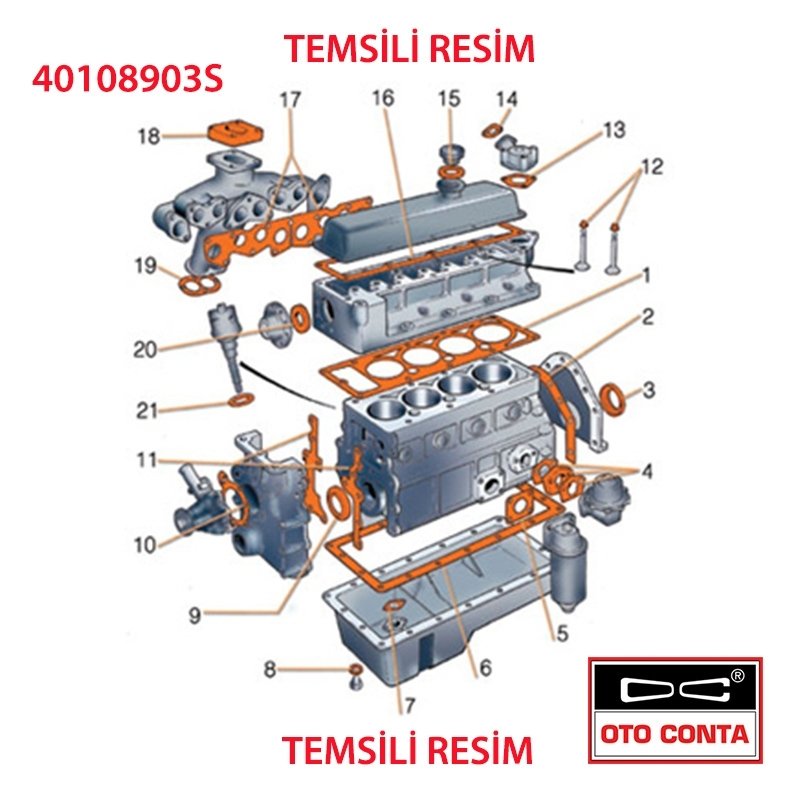 Motor Üst Takım Contası Logan Skt Keçeli Subap Lastikli