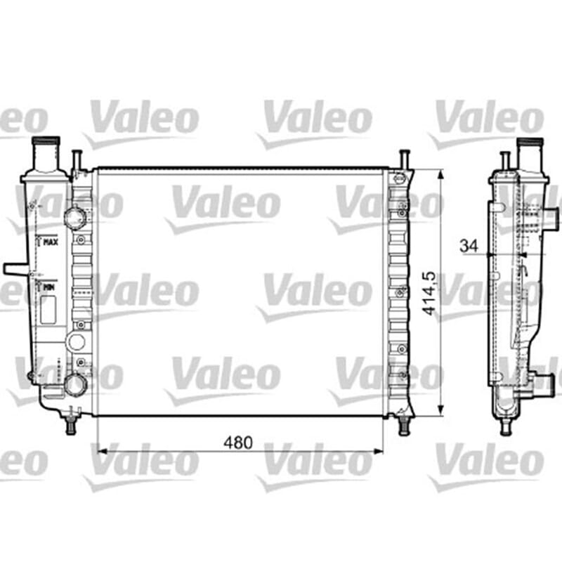 Su Radyatörü 480X414 Fiat : Brava, Bravo, Marea 1.6 16V 1996 - 2001