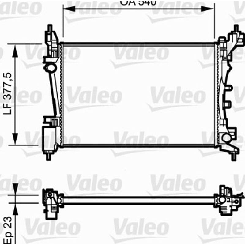 Su Radyatörü 540X377 Fiat Grande Punto, Punto Evo 1.2 - 1.4 - 1.6
