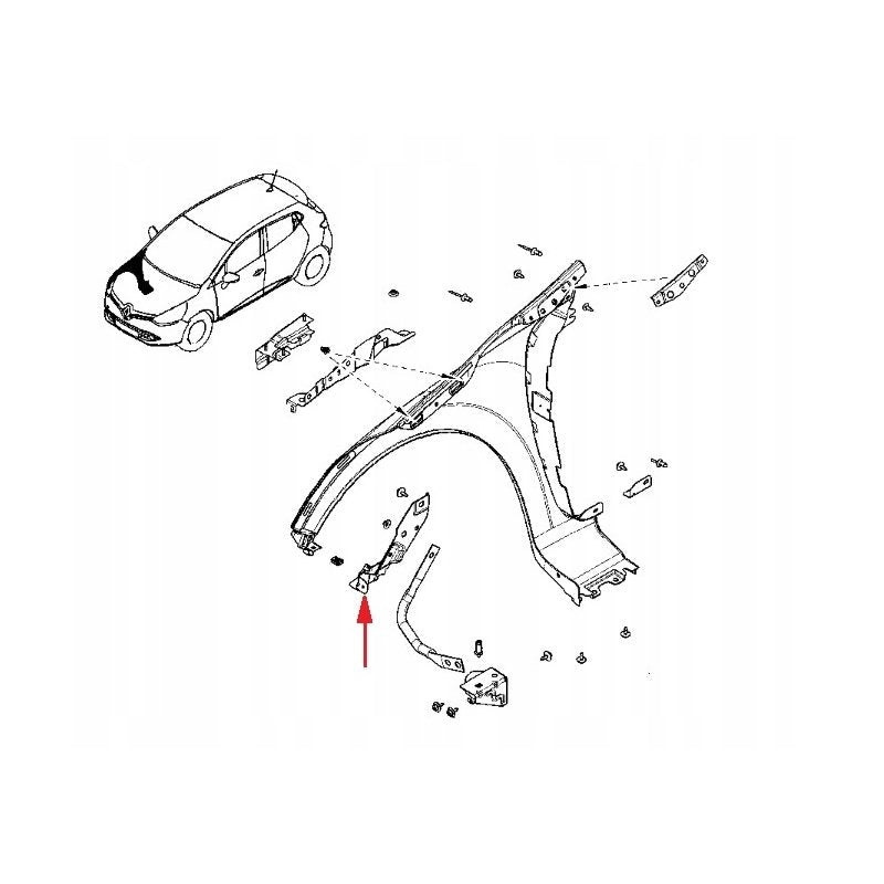 Clio 4 Sport Tampon Çamurluk Arası Montaj Sacı Ön Sağ Orijinal 620430255R