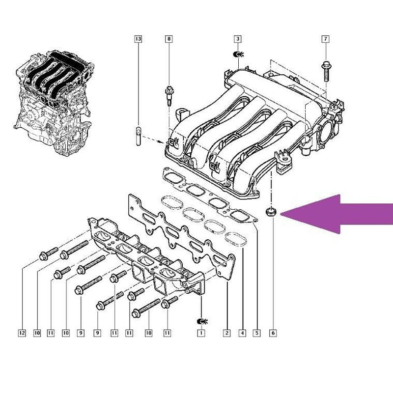 Megane 2 1.6 16V Emme Manifold Contasi Oringi K4M 8200236726