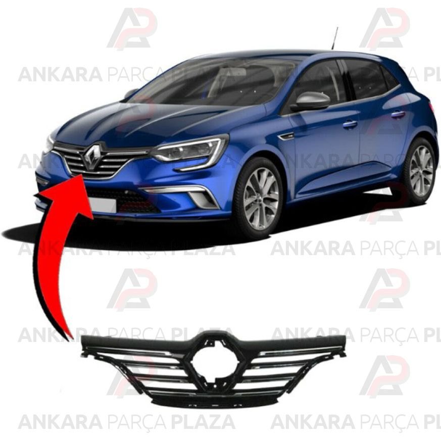 Megane 4 16 - 20 İcon Ön Panjur Siyah 7 Nikelaj Çıtalı 622568380R