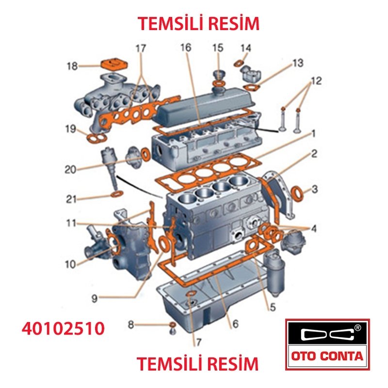Karter Tapa Pulu Contası Bakır Renault 9 Renault 12 Toros Bakır