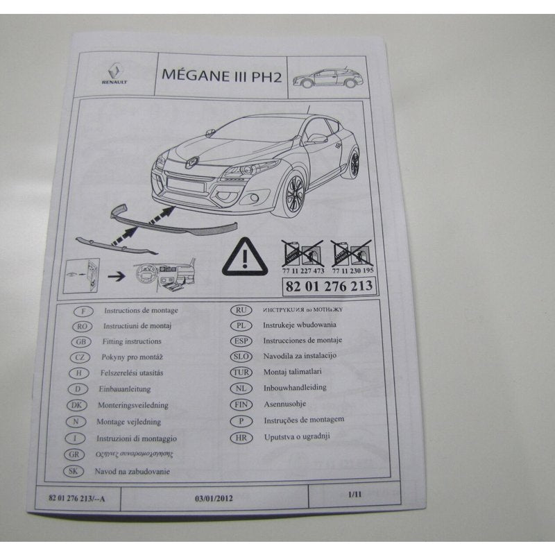 Megane 3 Coupe Tampon Spoileri Ön Orijinal 8201276213