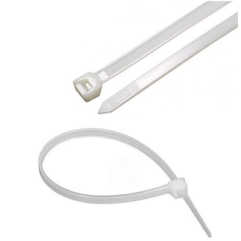 Tesisat Kelepçesi - Kablo Bağı 38Cm X 4.8Mm Beyaz 1Pkt 100 Adet