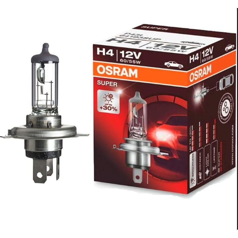 12V H4 Ampul Tırnaklı  %30 Daha Fazla Isık