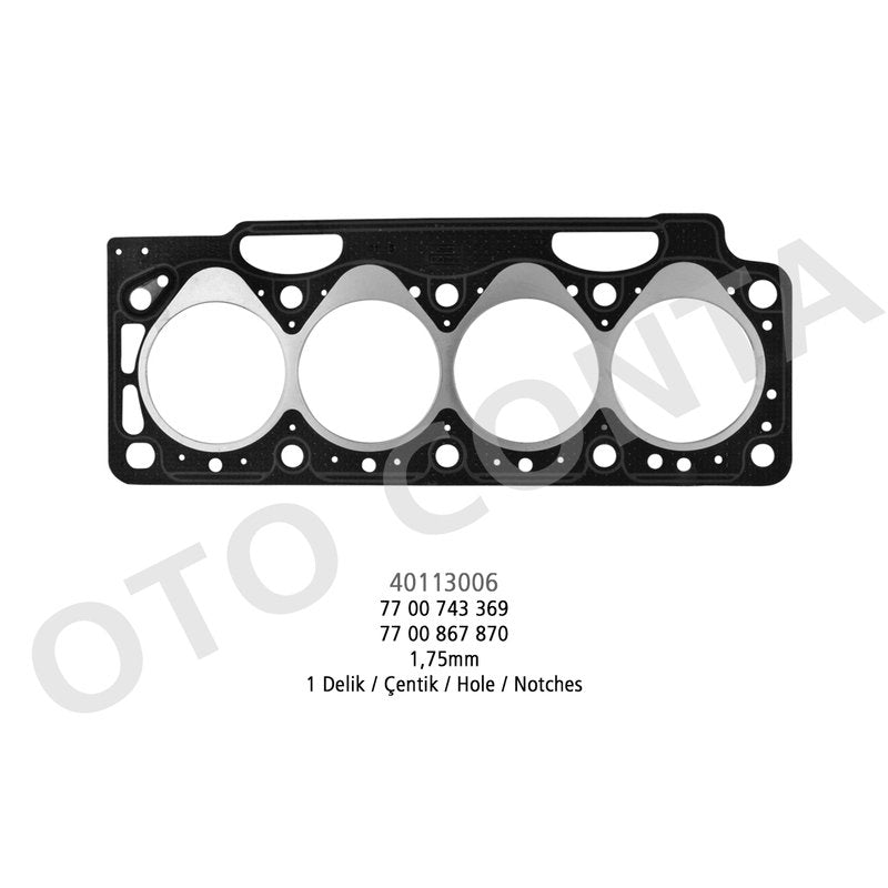 Renault 19 Express Clio Megane 1.9D Silindir Kapak Contası 1 Çentik 1,75 Mm Oto Conta