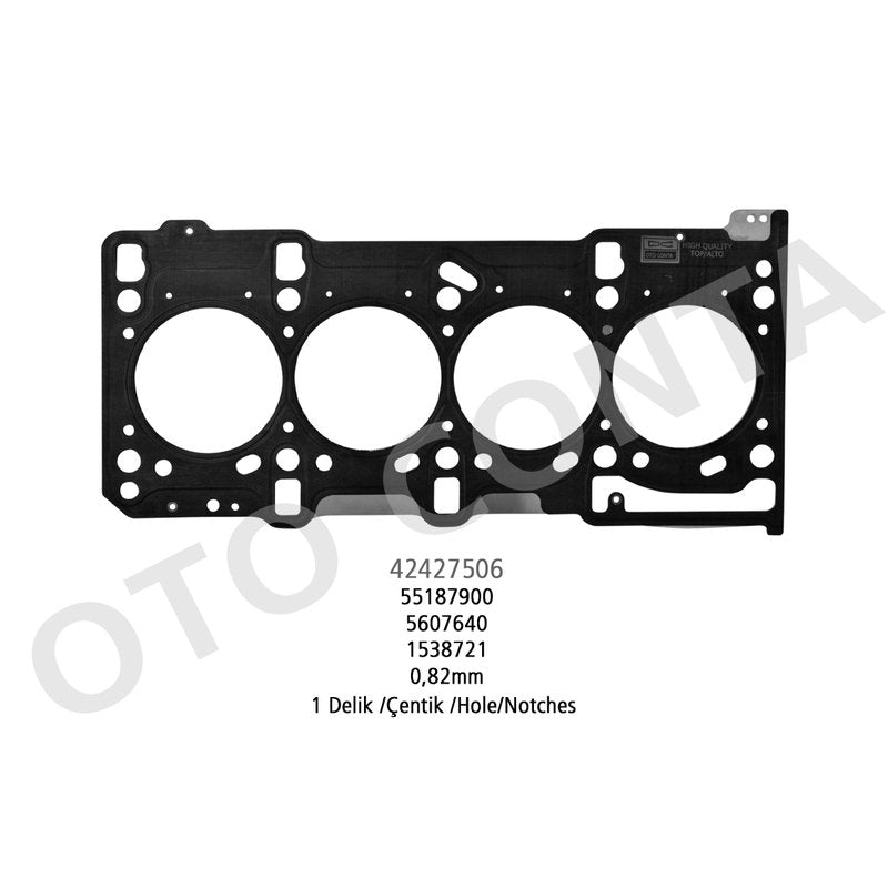 Silindir Kapak Contası 69,60Mm Doblo Palio Linea Egea Albea Punto 1,3Jtd 1 Delik Kalınlık: 0,82Mm