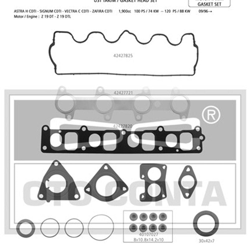 Motor Üst Takım Contası Doblo 1.9Jtd Skc Sız Skt Keçeli+ Subap Lastikli