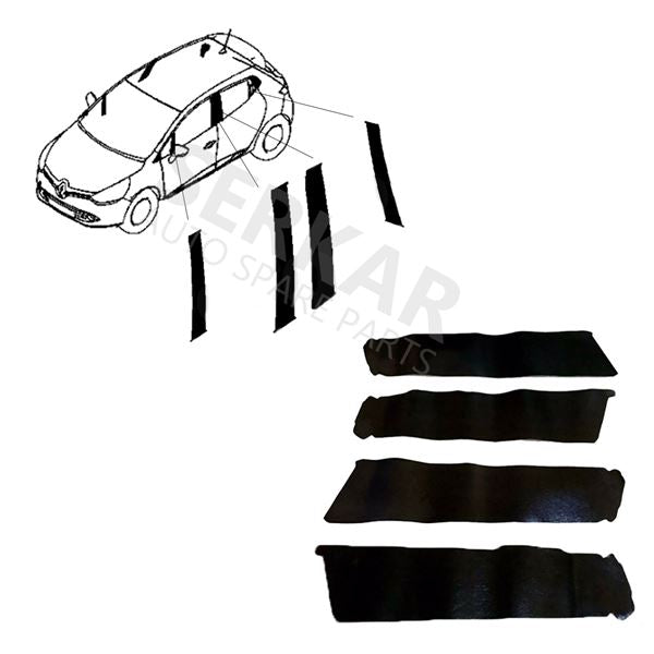 Renault Clio 4 Yan Direk Bandı Takım Mat Siyah Serkar 22558