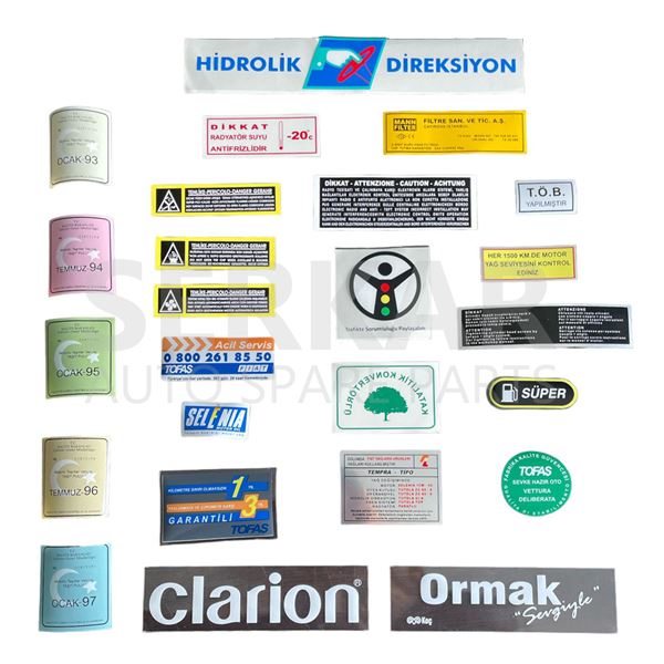 Tofaş Tempra Tipo Etiket Takımı Full Serkar 22728