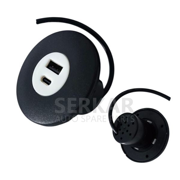Universal USB Ve Type C Şarj Giriş Kartı Yuvarlak Serkar 27622