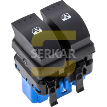 Renault Megane 2004-2009 Ön Sol Cam Açma Düğmesi Mavi Serkar 4988